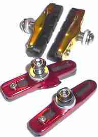 Anodized Road Bike Caliper Cartridge Brake Shoes
