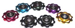 10T Anodized Derailleur Jockey Pulleys Slotted